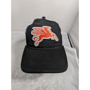 Mobil Racing Hat w/Adjustable hook and loop Trucker Hat Cap